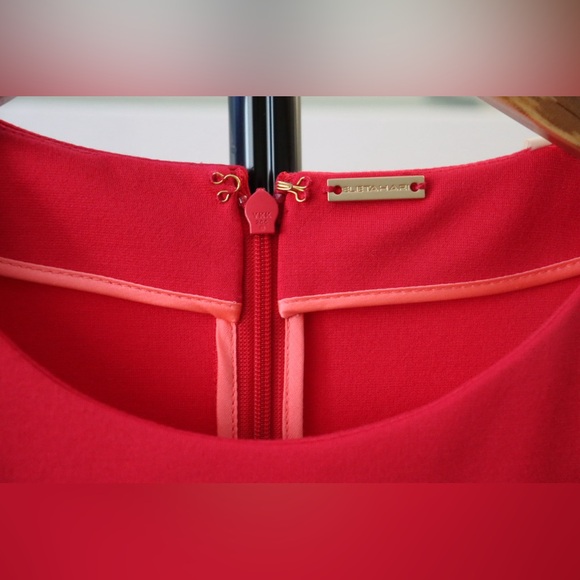 NWT Tulip Red/Pink Peplum Elle Tahari Judy Dress Size 10 - Picture 5 of 11